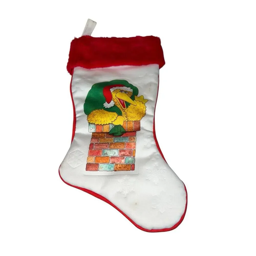 Vintage 1982 Sesame‎ Street Christmas Stocking PBS Big Bird Bert Ernie Felt